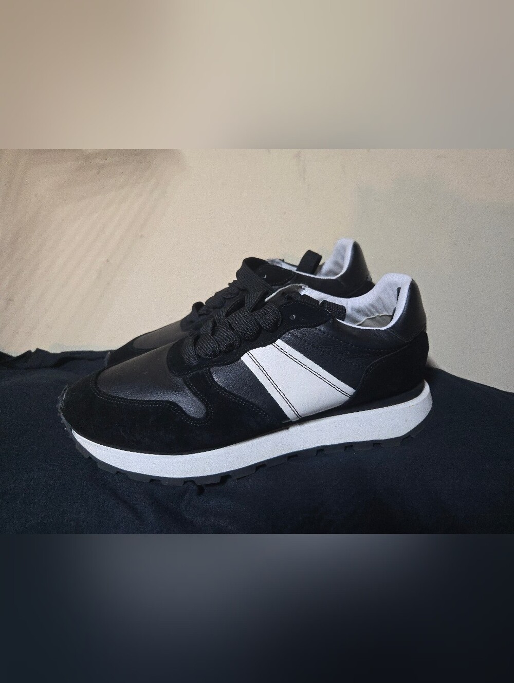 GREATS Green Point Runner Sneaker Blacke Leather Size 11.5